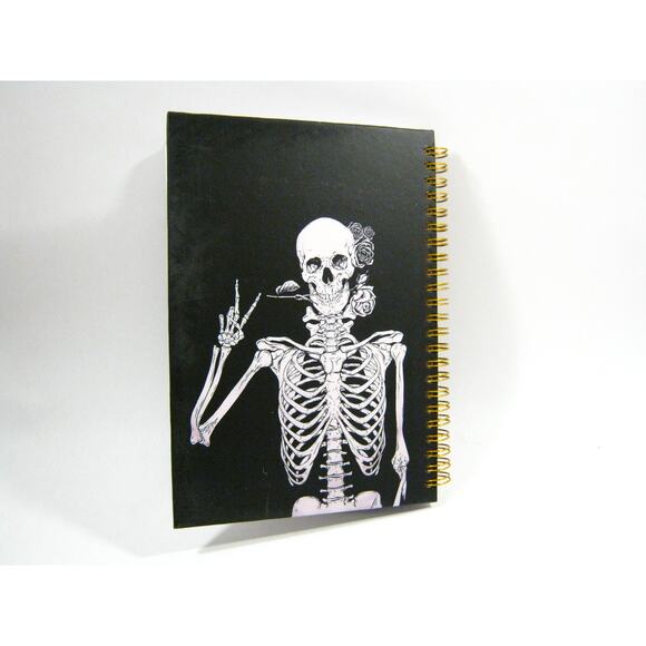 Floral Hippie Skull Goth Gothic Spiral Notebook Journal School Supply 5.5x8.3 - Picture 4 of 4
